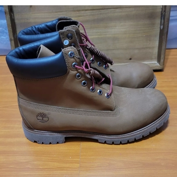 Timberland Mens Premium 6 Inch Waterproof Medium Brown NuBuck Sz 13 - Picture 3 of 8